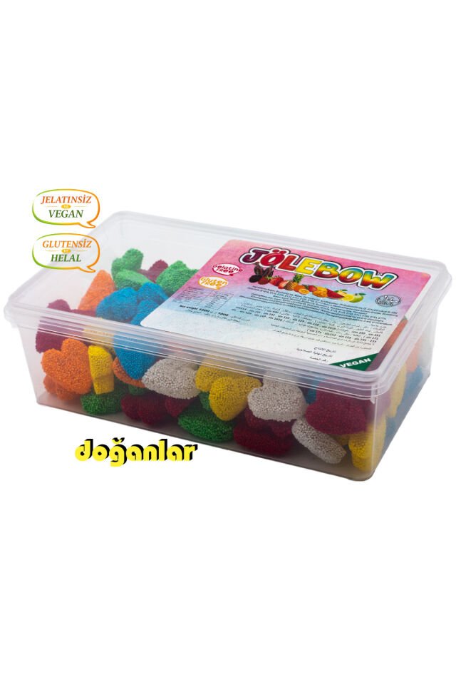 Kaskaslı KALP Jöle ŞEKERLEME JELATİNSİZ -DOĞAL-HELAL-VEGAN -GLUTENSİZ 1000 gr.