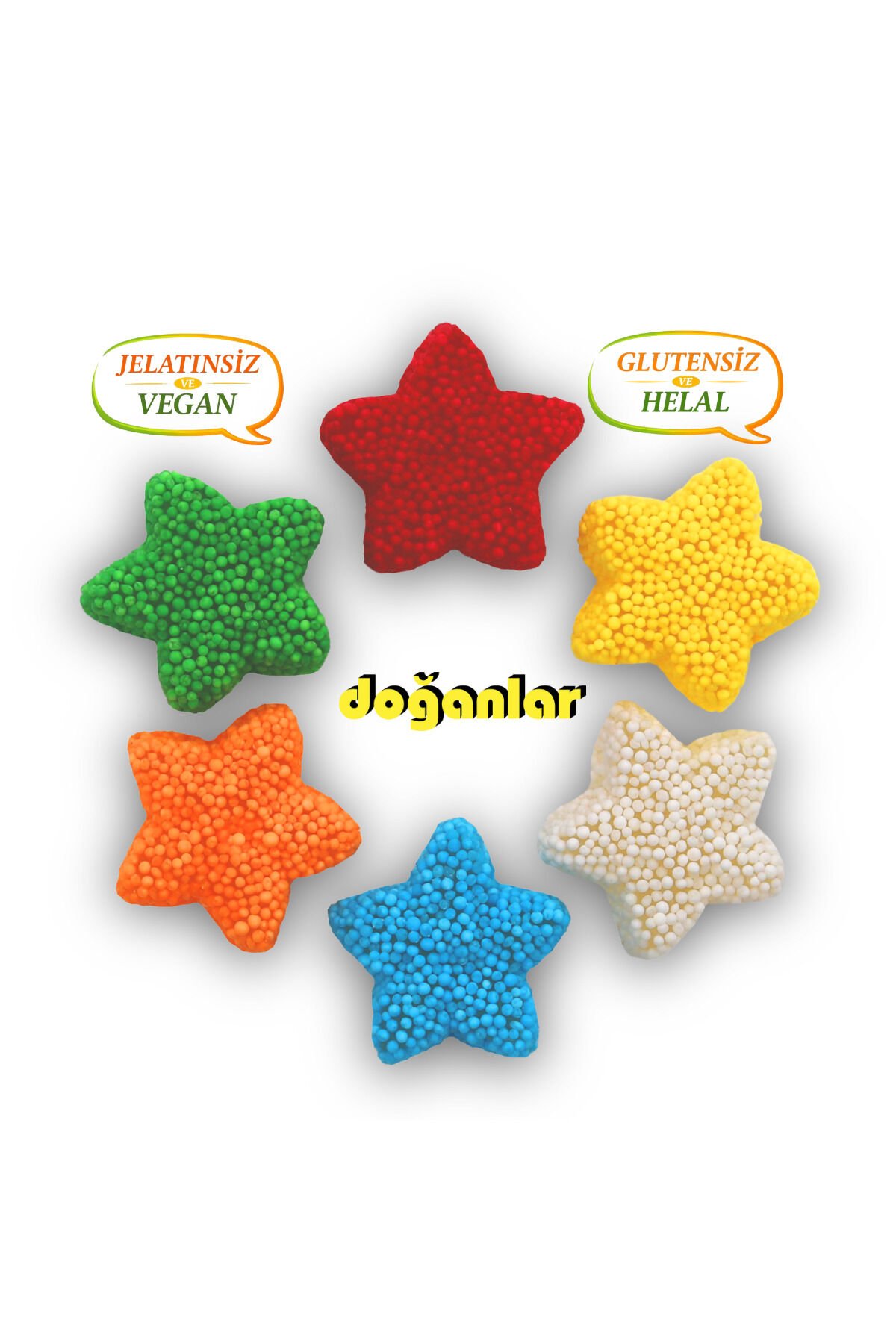 Kaskaslı Yıldız Jöle ŞEKERLEME JELATİNSİZ -DOĞAL-HELAL-VEGAN -GLUTENSİZ 1000 gr.