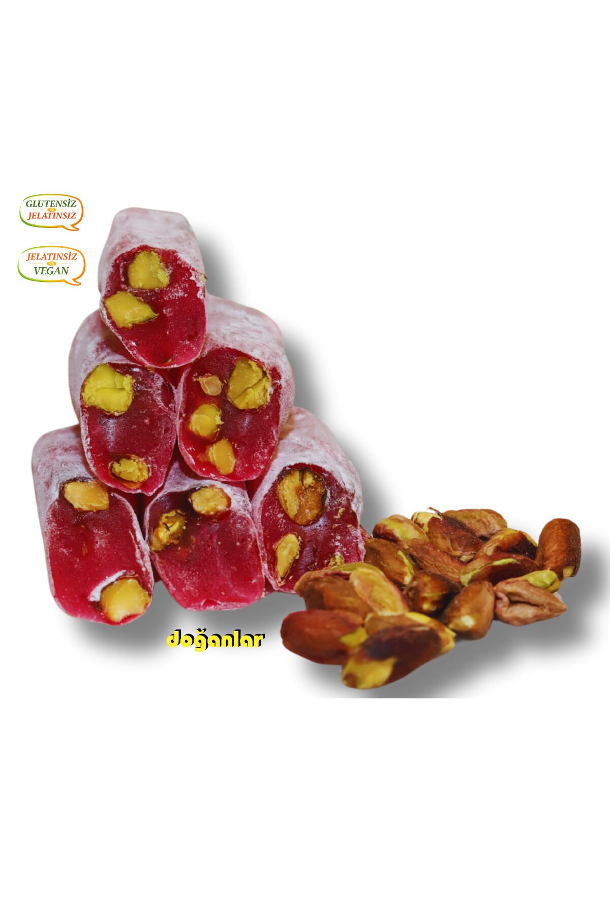 Fitil Lokum Narlı Antep Fıstıklı 500 gr.jelatinsiz -gulutensiz-vegan-helal