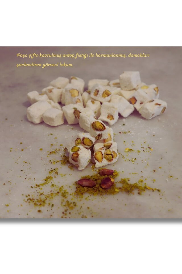 paşa çifte kavrulmuş antep fıstıklı lokumu -vegan-helal-glütensiz-jelatinsiz 400 gr.