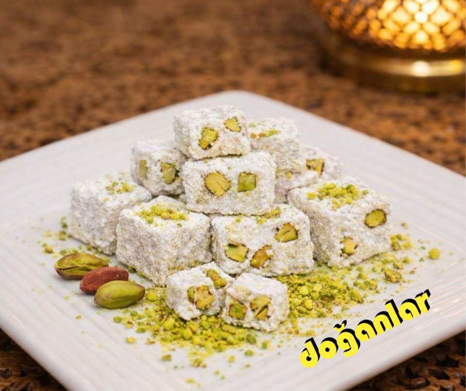 paşa çifte kavrulmuş antep fıstıklı lokumu -vegan-helal-glütensiz-jelatinsiz 400 gr.