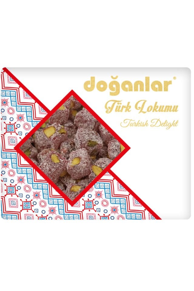narlı antep fıstıklı çifte kavrulmuş lokum helal-vegan-glütensiz-jelatinsiz 400 gr.