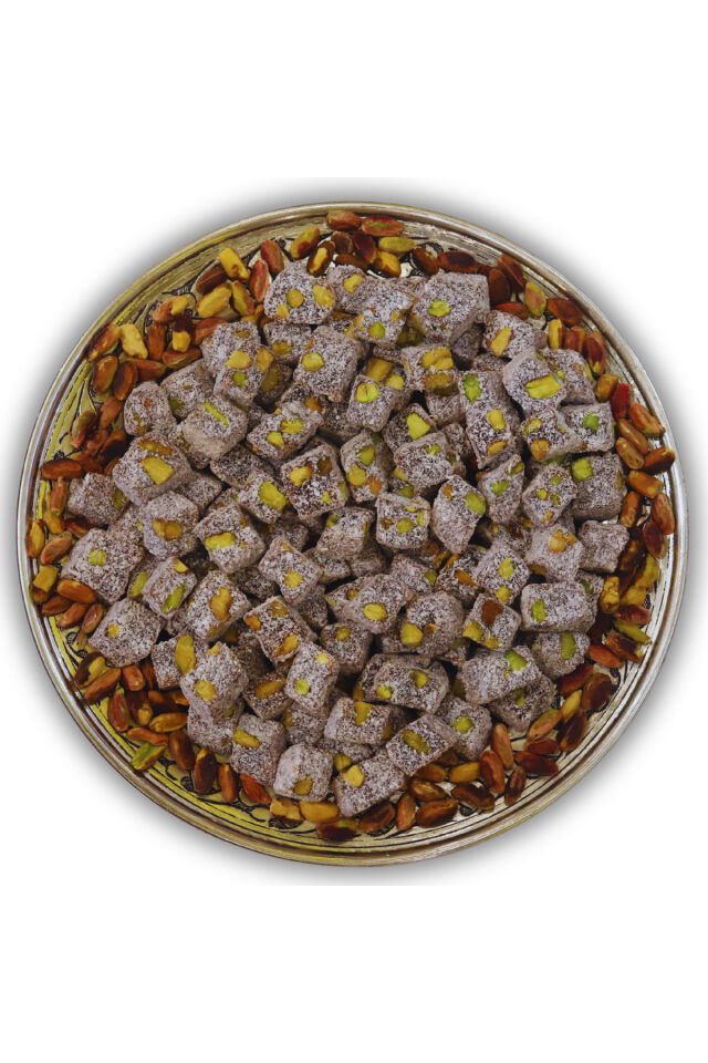 hindistan cevizli ANTEP FISTIKLI çifte kavrulmuş lokum helal-vegan-glütensiz-jelatinsiz 1000GR