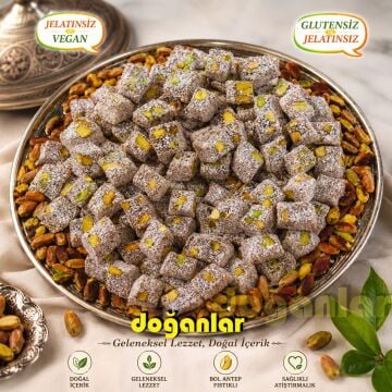 1 KG. HİNDİSTAN CEVİZLİ ANTEP FISTIKLI ÇİFTE KAVRULMUŞ LOKUM