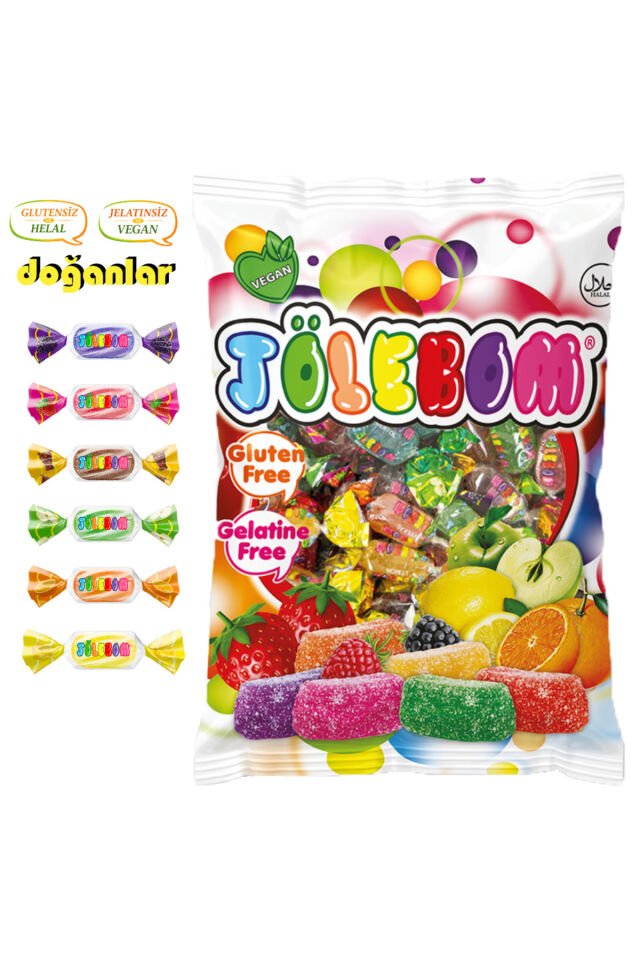 JÖLE ŞEKER ( JOLEBOM) KARIŞIK 1 KG. JELATİNSİZ -GULUTENSİZ-VEGAL-HELAL