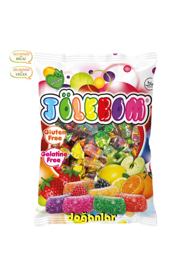 JÖLE ŞEKER ( JOLEBOM) KARIŞIK 1 KG. JELATİNSİZ -GULUTENSİZ-VEGAL-HELAL